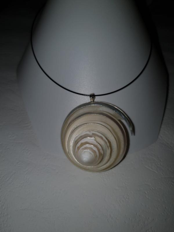 Collier femme en coquillage forme spirale