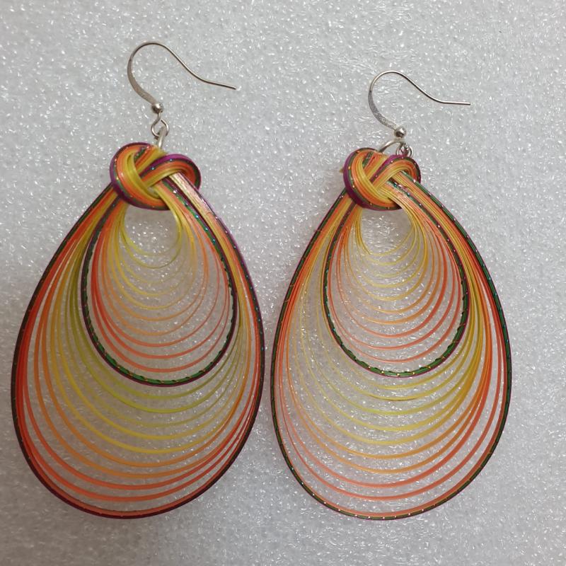 Boucles d'oreilles   bambou colorés