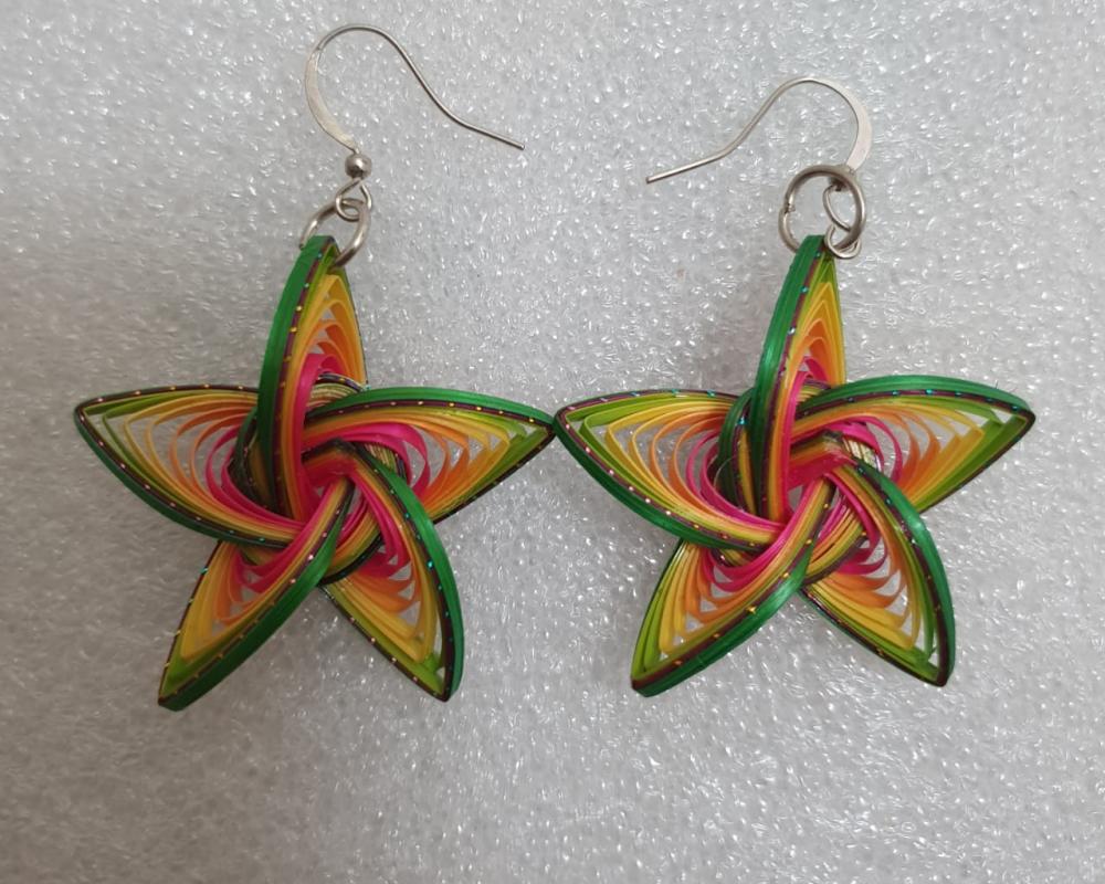 boucles d'oreilles  bambou    forme  étoile