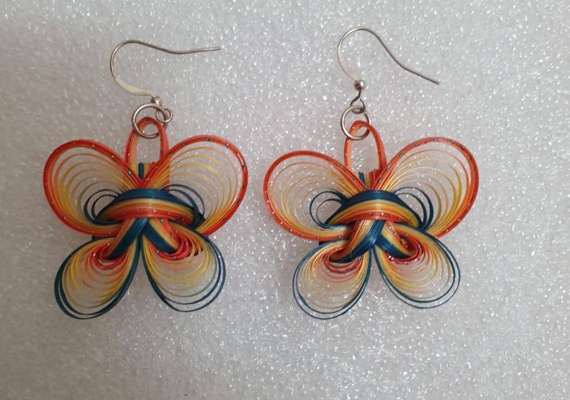 boucles d'oreilles  bambou  Papillon