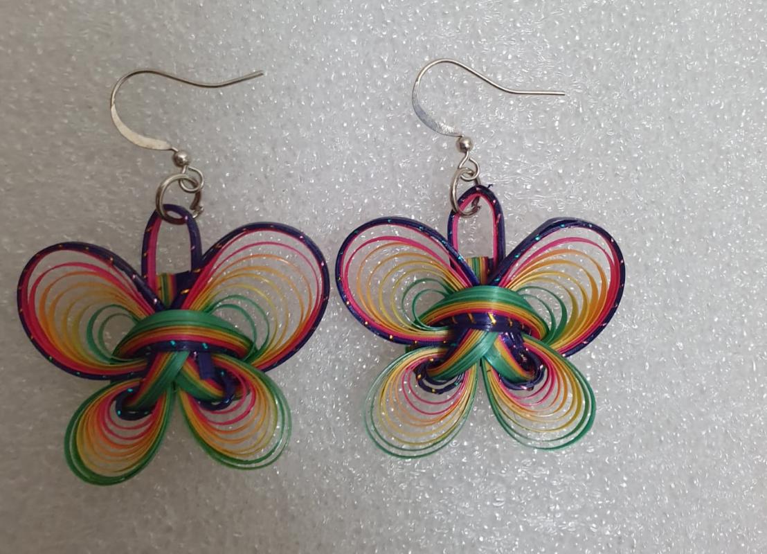 boucles d'oreille bambou Papillon