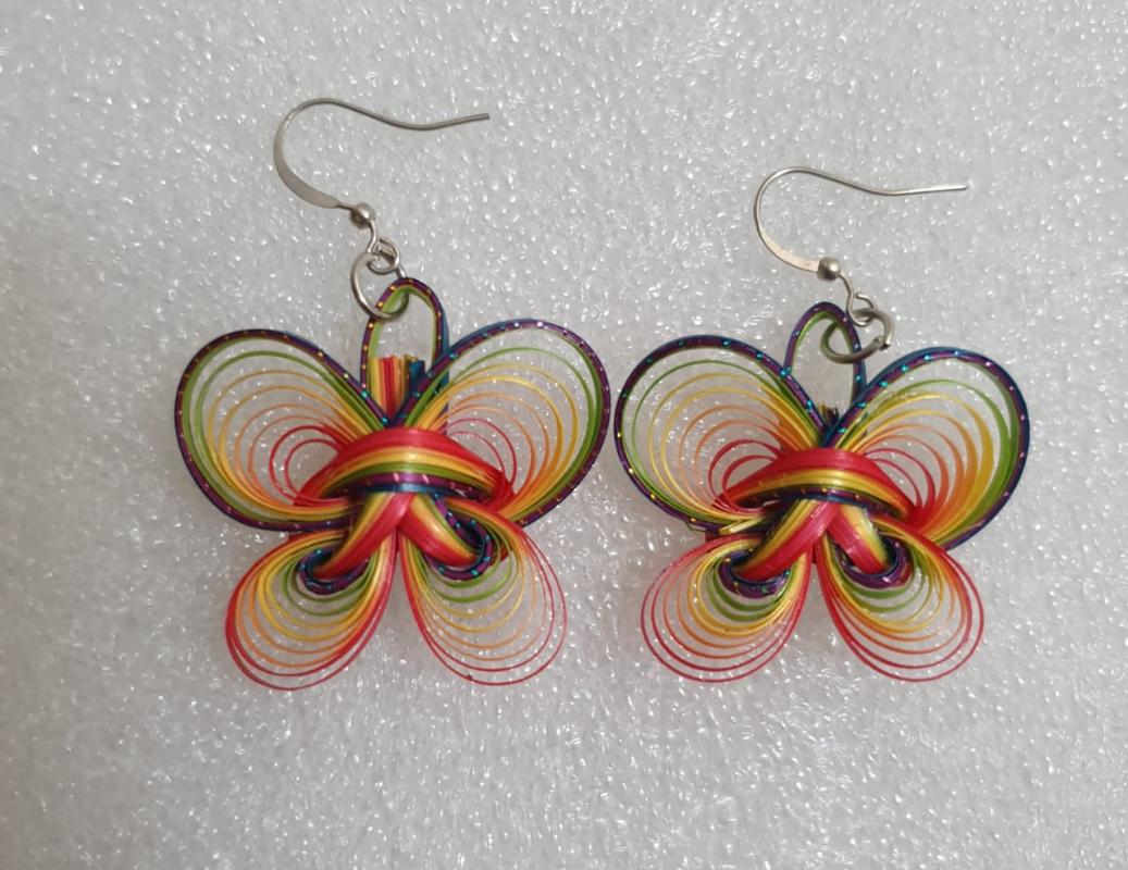 boucles d'oreilles bambou  papillon
