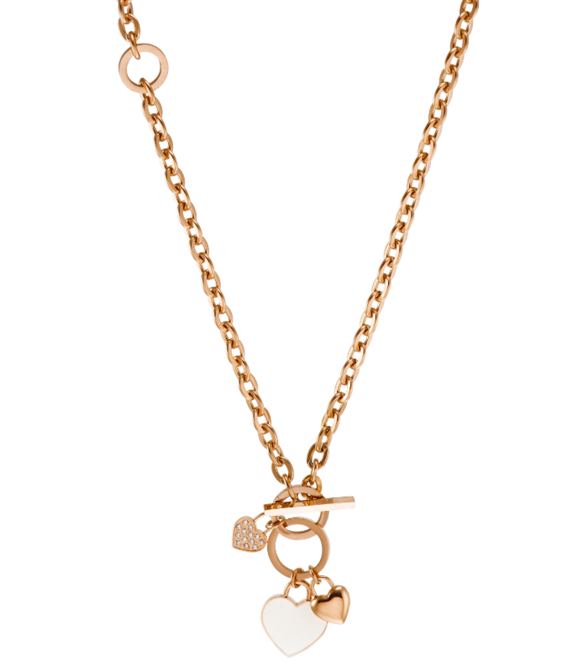 Collier coeur rose