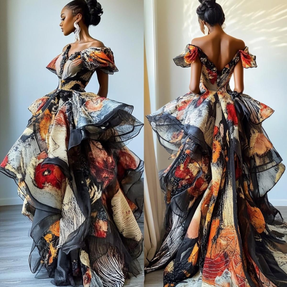 Robe haute couture sculpturale