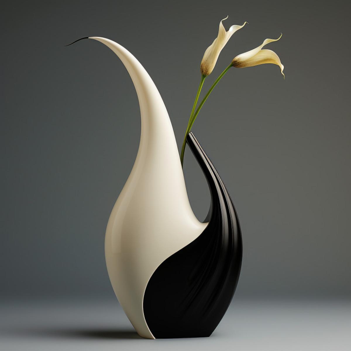 Vase noir et blanc
